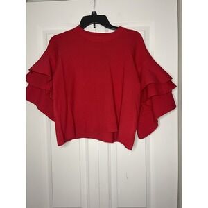 Favlux fashion Tiered Bell Sleeve Knit sweater medium New With Tags